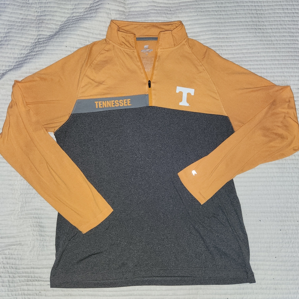 Womens Orange and Gray Tennessee Quarter-Zip Size M